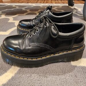 Chunky Black Lace-Up Platform Shoes